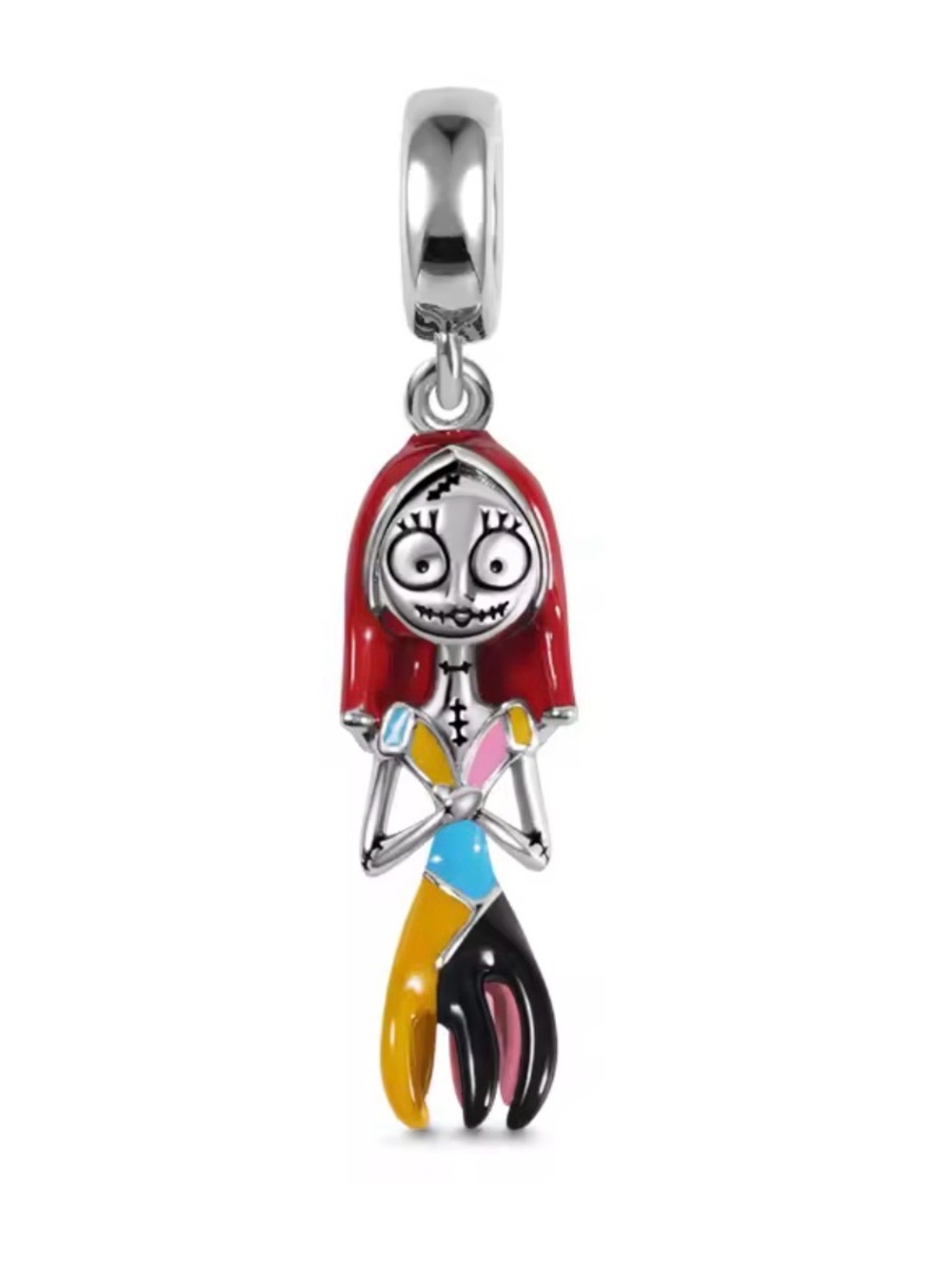 Red-Accented Colorful Enamel Character Dangle Charm